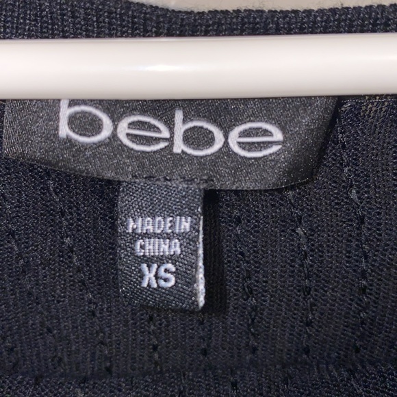 Bebe XS Black Sequin Short Sleeve Cocktail Party Mini Dress - Picture 2 of 6